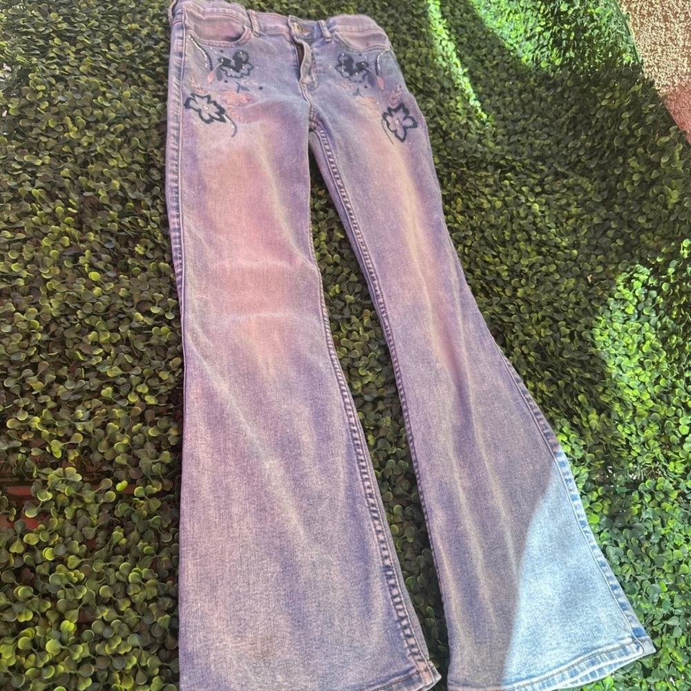 Abercrombie Kids Blue Embroidered Jeans